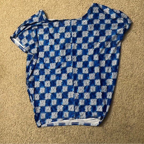 Victoria womens plus size blue short sleeve blouse with tassel top one size - Picture 3 of 3